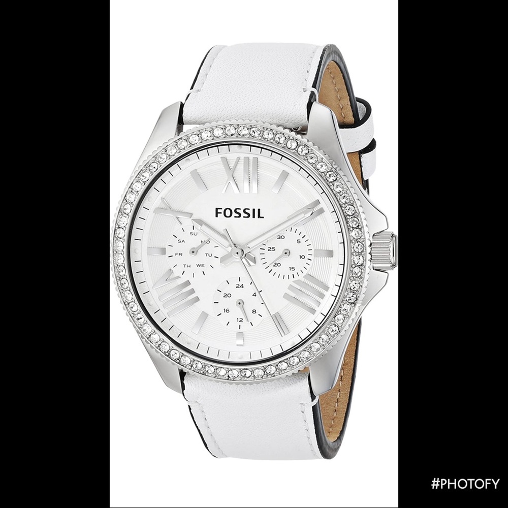 Fossil Women's AM4535 Cecile Analog Display Analog Quartz White Watch